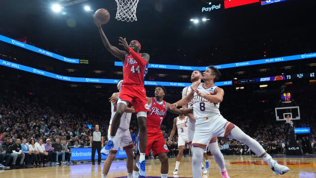 The Sixers are back in eighth place after a loss to the Suns.